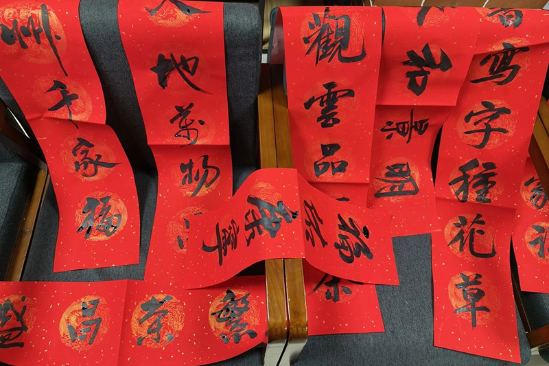郑州美术学院关工委走进社区举办送春联迎新春笔会活动
