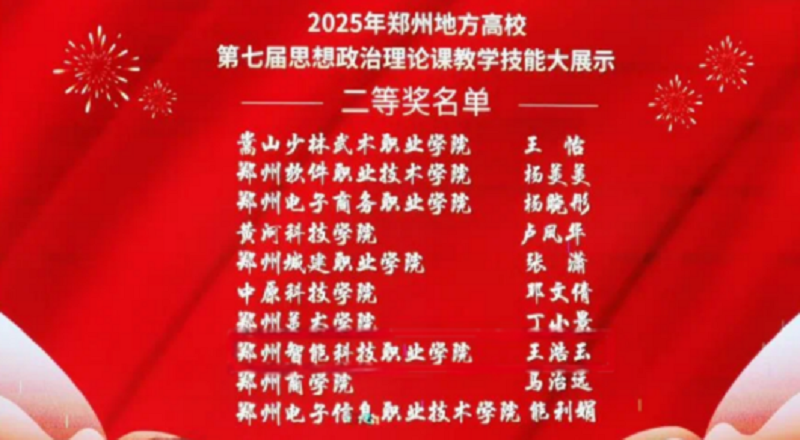 我校教师在郑州地方高校第七届思想政治理论课教学技能大展示暨第四届课程思政教学技能大展示活动中获佳绩