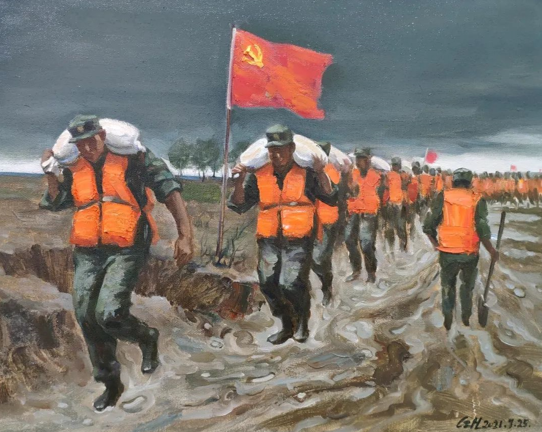 喜迎二十大 丹青颂党恩——易斯顿美术学院师生主题创作（一）